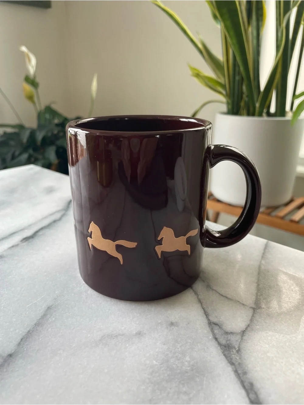 Vintage Waechtersbach Running Horse Coffee Mug, Made in Spain, Retro Equestrian